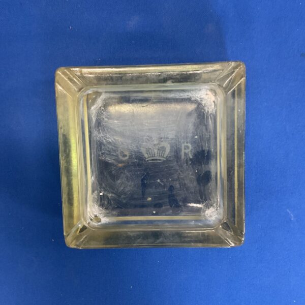 Vintage royal engraved glass ashtray, clear glass, collectable.