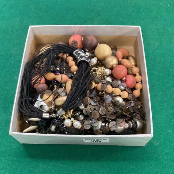 Mixed lot of costume jewellery with beaded necklaces.