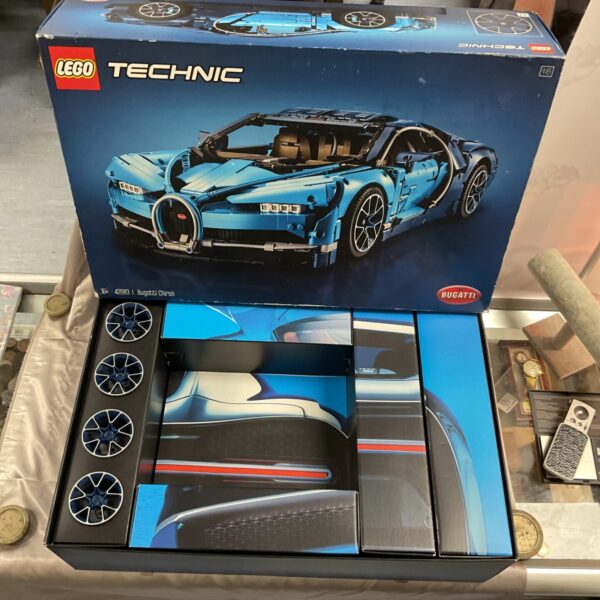 Lego Technic Bugatti Chiron 42083 model car, incomplete build.