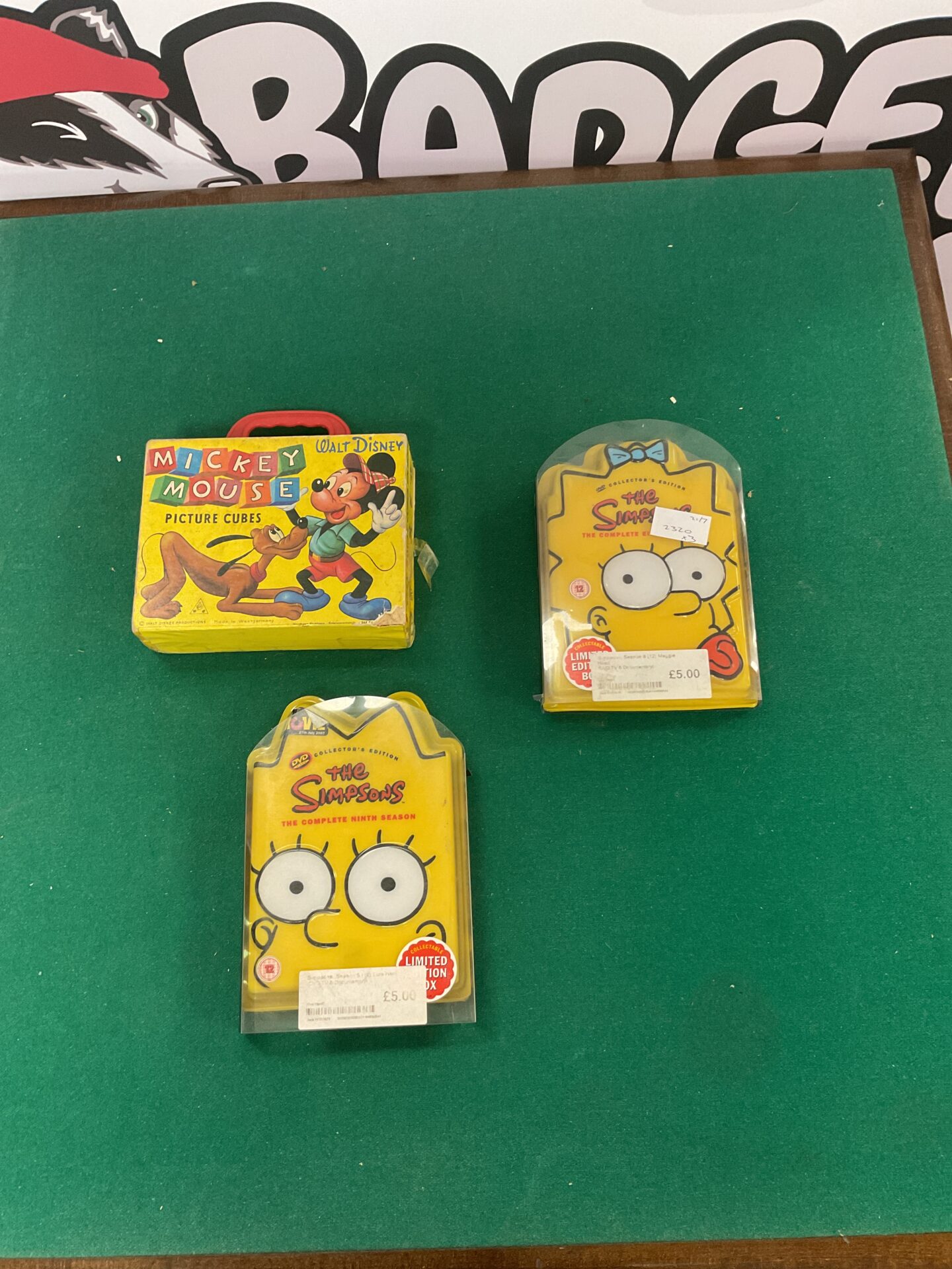 388 The Simpsons season 8 and 9 DVDs and vintage walt disney mickey mouse picture cubes