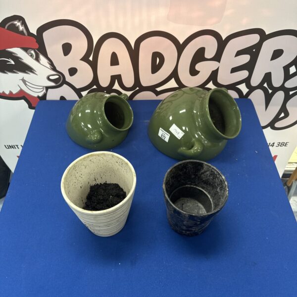 Terracotta ceramic plant pots for garden or home display.