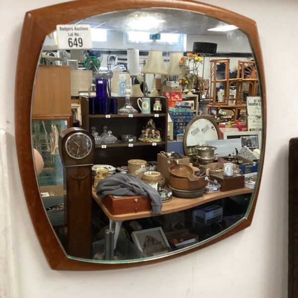 Teak framed mirror