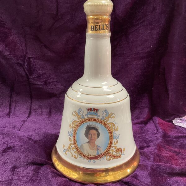 Bells Queen Elizabeth 60th Birthday commemorative Scotch whisky decanter.