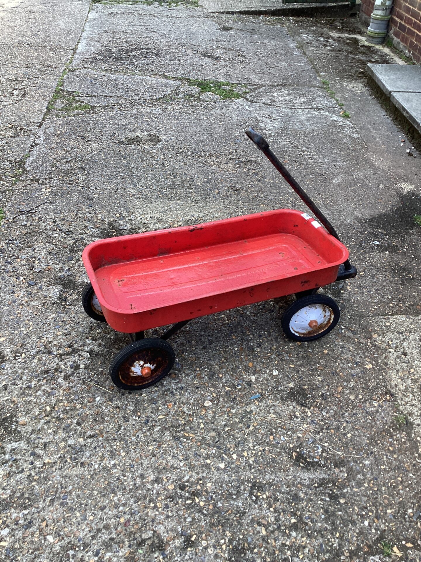 1061 Red Metal Garden Barrow