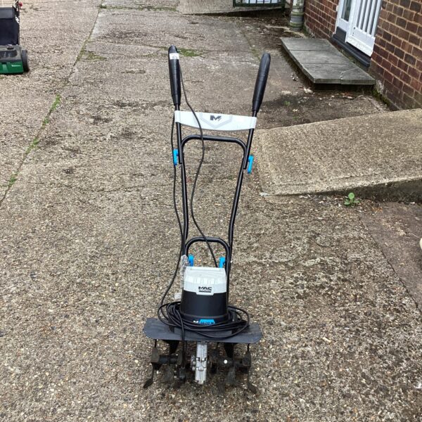 Mac Allister electric rotovator for garden soil preparation.