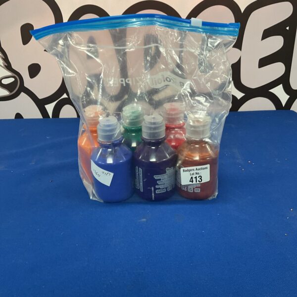 Colourful ready mixed paint set for art and craft projects.
