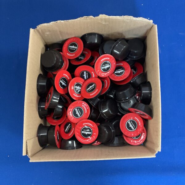 Box of Lavazza Passionale coffee pods for espresso machines.