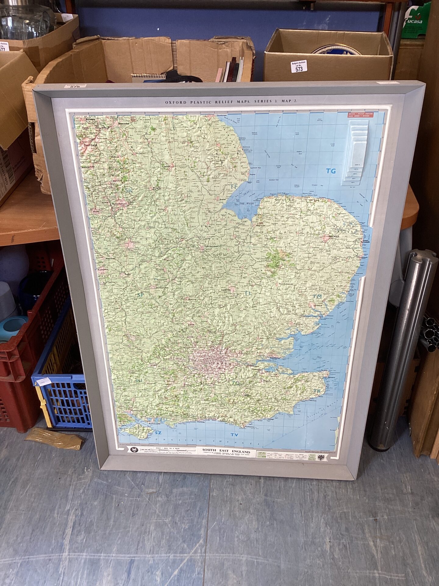 575 Large embossed Map of South East England