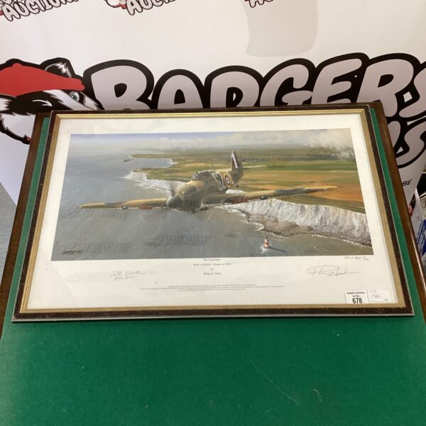 Signed Philip E West aviation painting, "The Guardians" artwork.