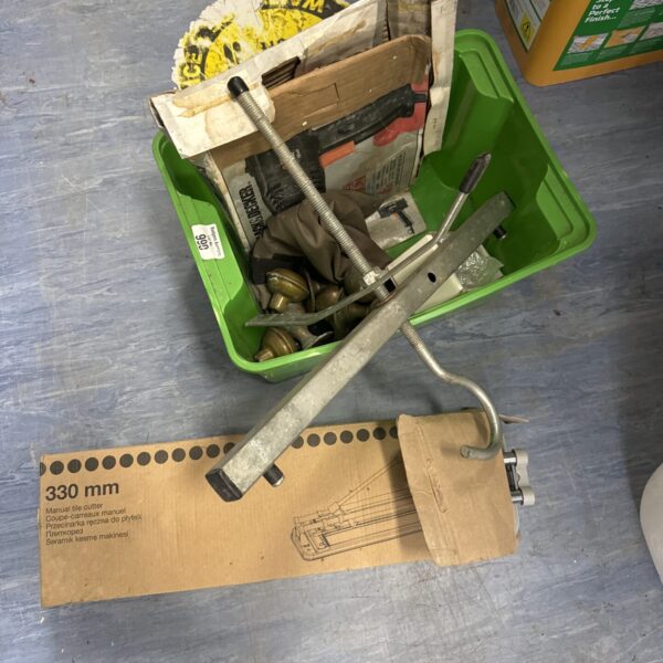 Assorted garden and DIY tools in a shed clearance lot.
