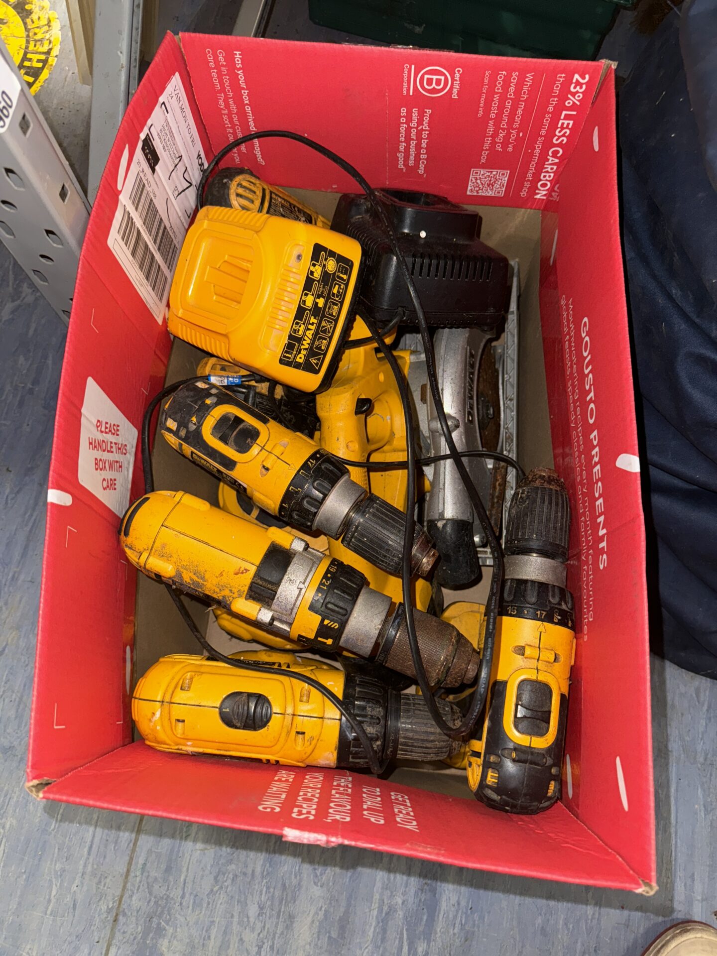 994 Job lot of untested dewalt cordless power tools with chargers