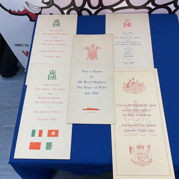 Overview of Royal Yacht Britannia State Visit maps and flags.