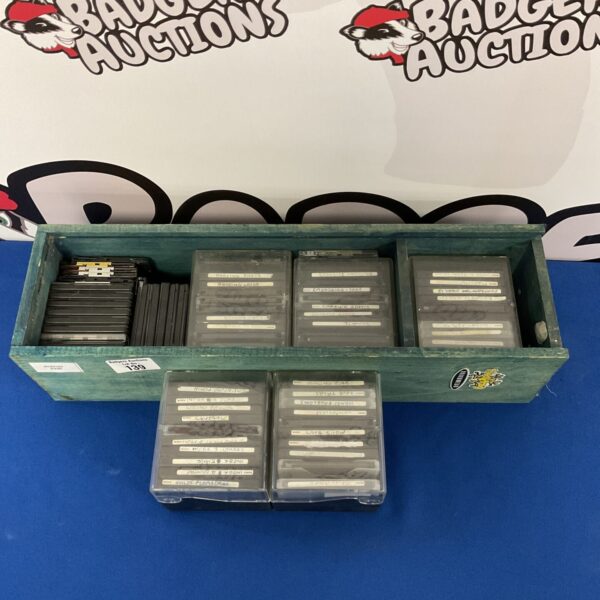 Large collection of vintage minidiscs for portable audio.