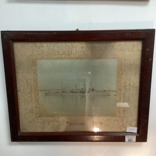 Vintage photograph of H.M.S Jason, a WWI British naval ship.