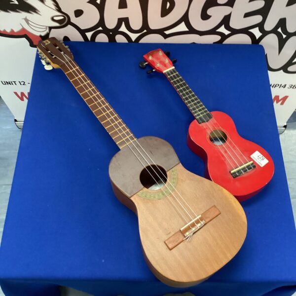 Vintage wooden ukulele, a classic four-string Hawaiian instrument.