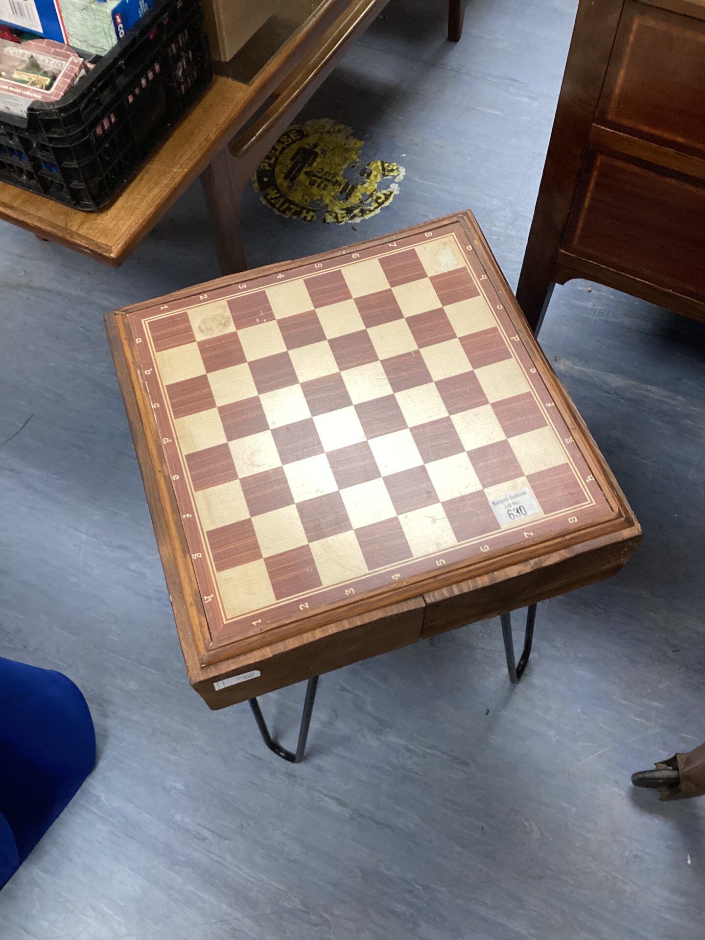 630 Wire legged Chess board table