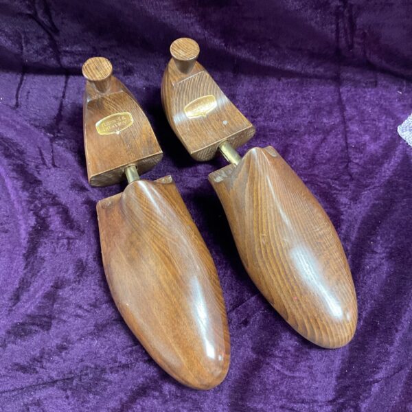 Pair of vintage Russell and Bromley wooden shoe stretchers.