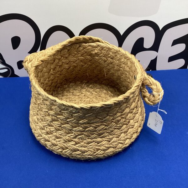 Handmade French basket from Dinan, Brittany, rustic woven storage.
