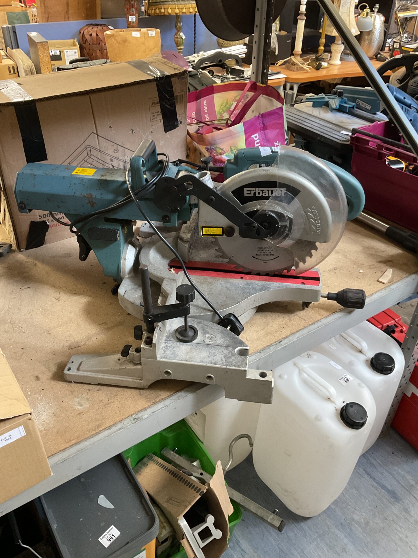 974 Erbauer erb255gs Slide saw working