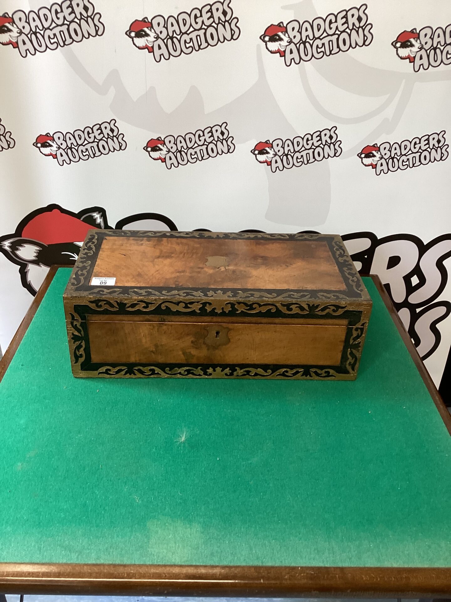 009 Antique Walnut Inlaid Writing Block