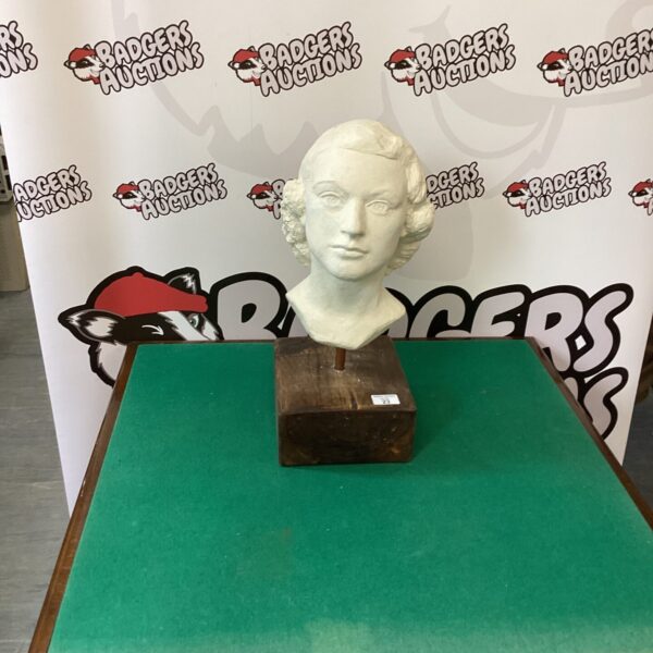 Vintage porcelain bust of Queen Elizabeth II from 1953.