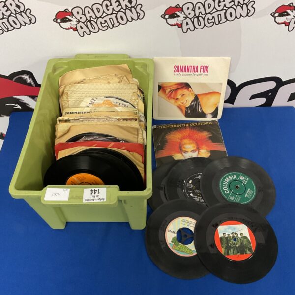 Collection of vintage 7” vinyl singles for collectors.