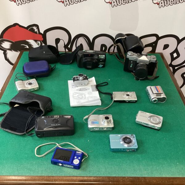 Digital camera lot including a Zenith model, vintage photography equipment.