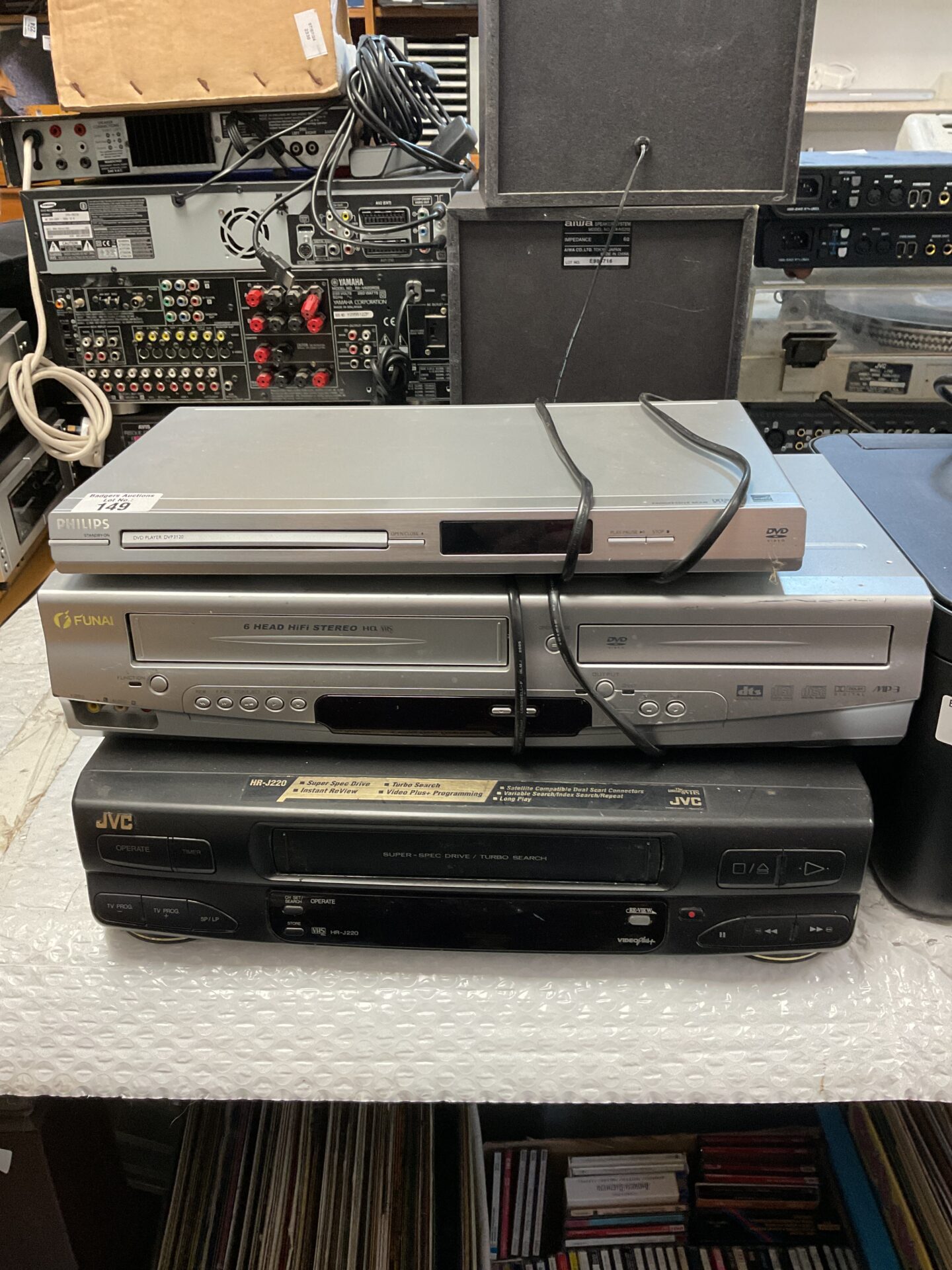 149 Funai dvd vhs combo, philips dvd player & jvc vhs player