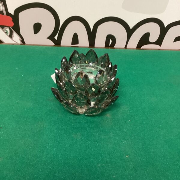 Elegant JM Lilly crystal candle holder for table decor.