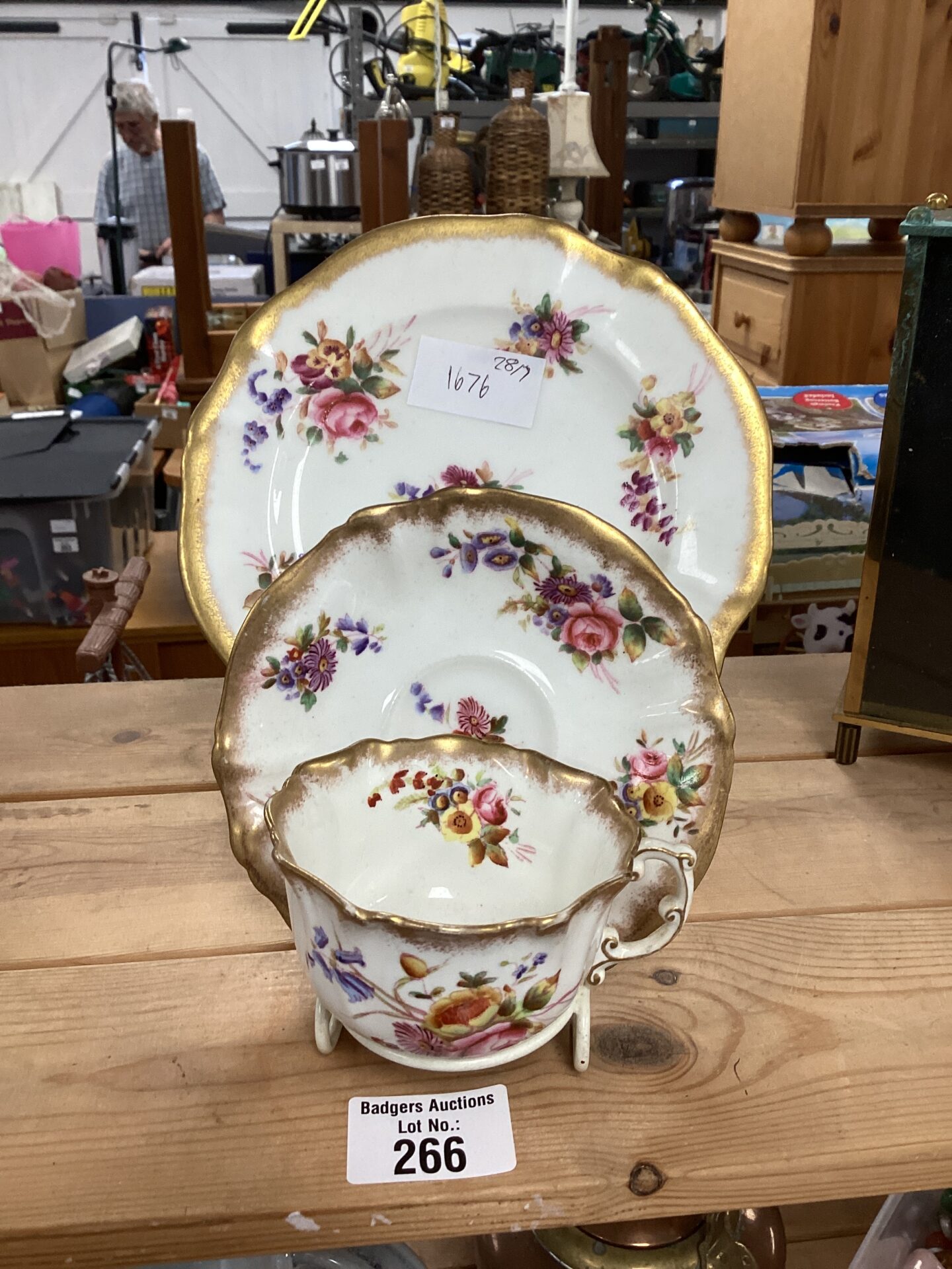 266 Antique Cup and Saucer Display