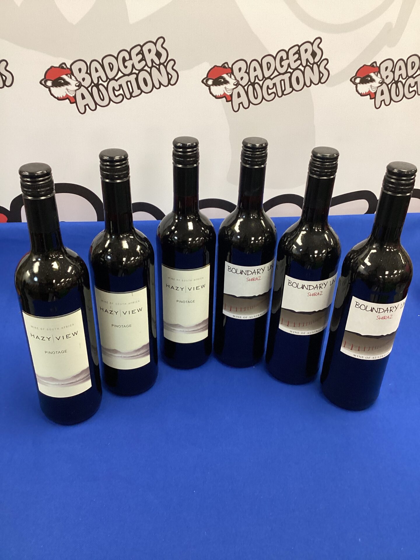 518 Three bottles of boundry line shiraz & three bottles of pinotage