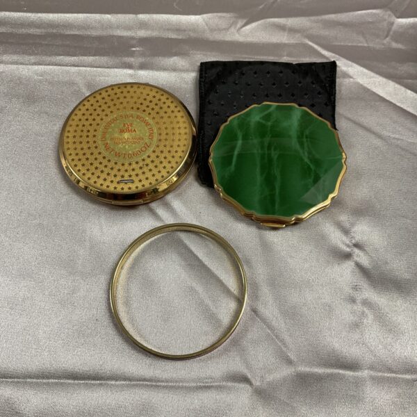 Gold Stratton Eve of Roma compact mirror, vintage powder compact.