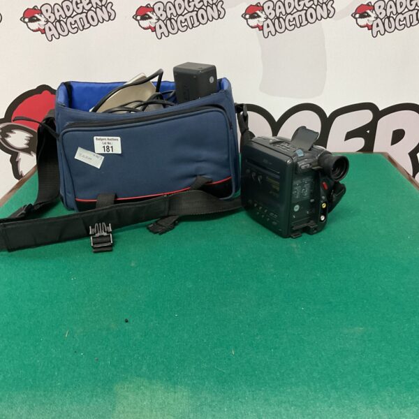 Vintage Panasonic NV-S1 VHS-C camcorder with carry case.