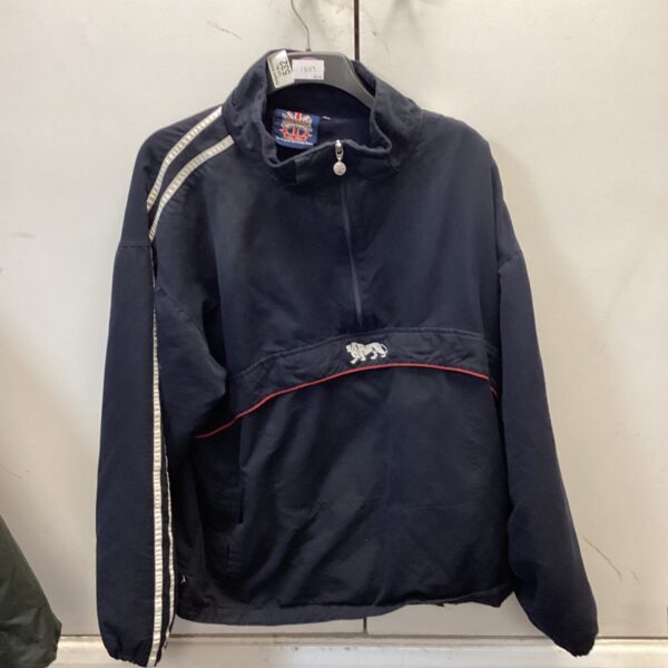 Vintage Lonsdale XXL blue track jacket with white piping.