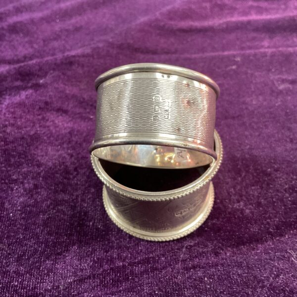 Pair of vintage hallmarked silver napkin rings.