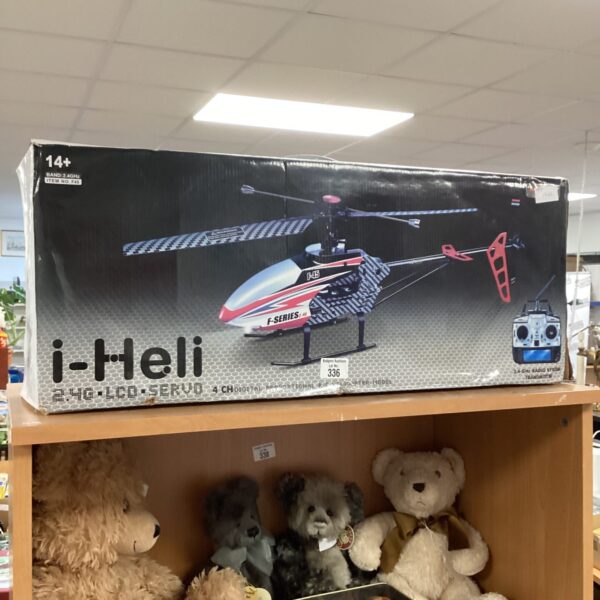 I-Heli model helicopter in box, collectible remote control toy.