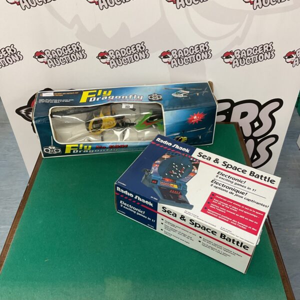 Vintage RadioShack Sea and Space Battle game with electronic components.