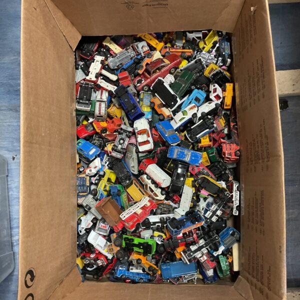 Large collection of vintage diecast model cars including Corgi and Majorette.