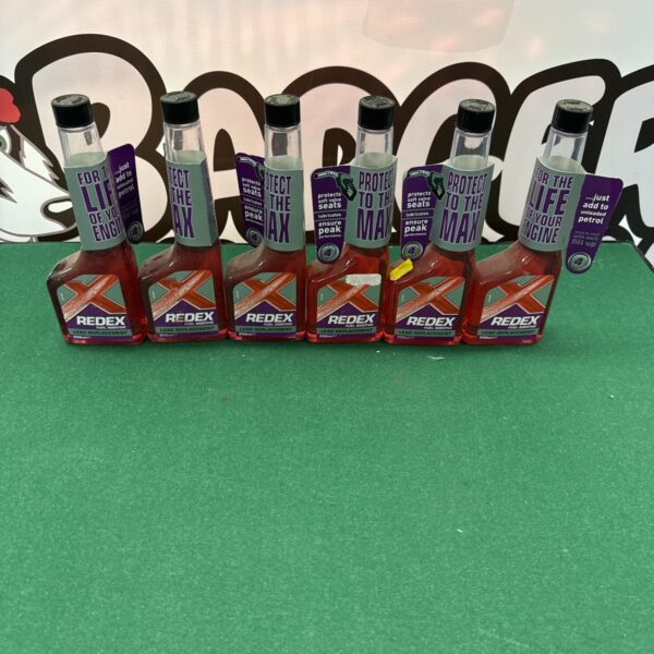 Six bottles of Redex lead replacement fuel additive for classic cars.
