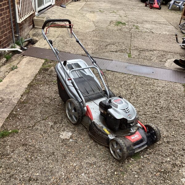 Alko Silver 520 lawn mower in a garden setting.