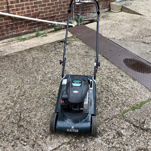 Hayter Spirit 41 lawn mower in garden setting