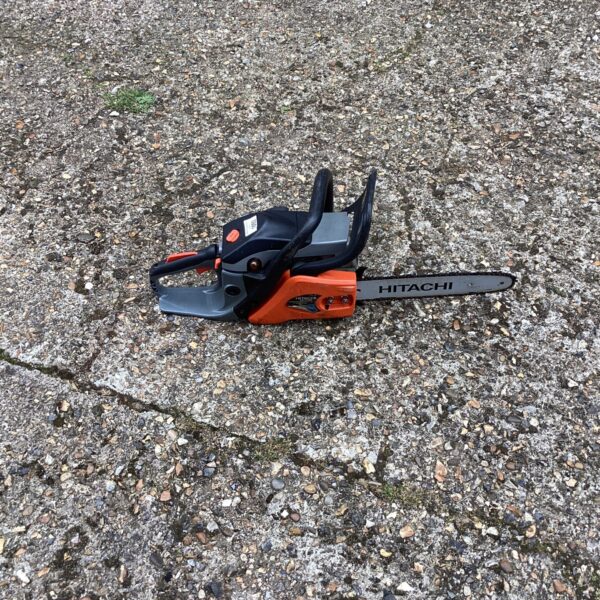 Used Hitachi chainsaw for garden and DIY tasks.