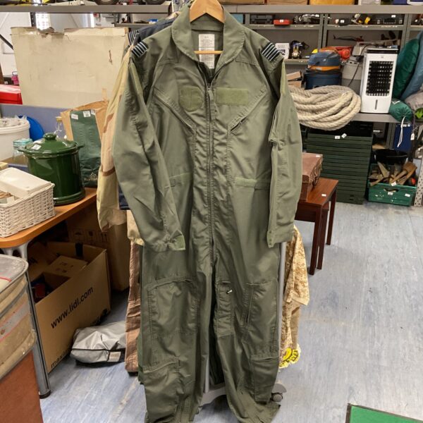 Vintage US Air Force flight suit with Wing Commander rank insignia.