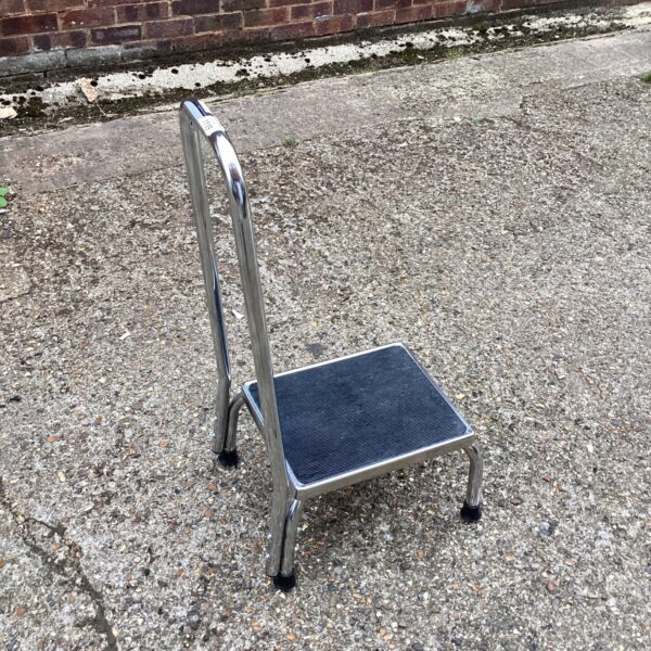 Stainless steel caravan step for caravan and camping access.