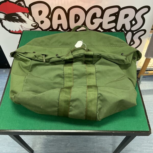 Vintage US Air Force kit bag in olive drab canvas.