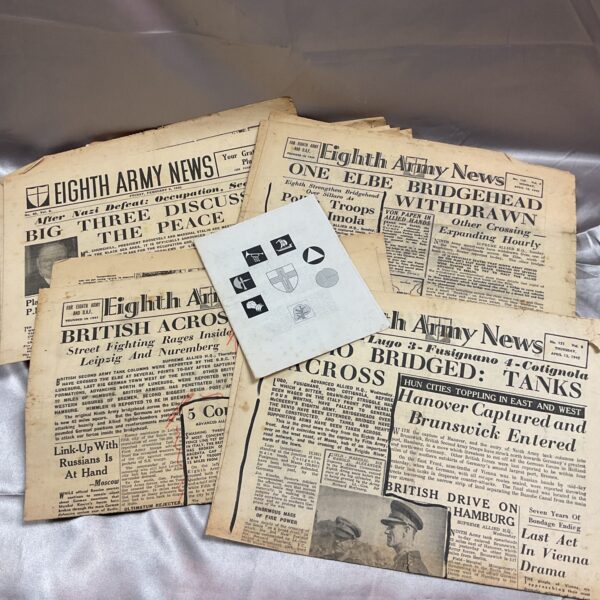 Lot of vintage WWII Eighth Army News newspapers, documenting the Italian campaign.