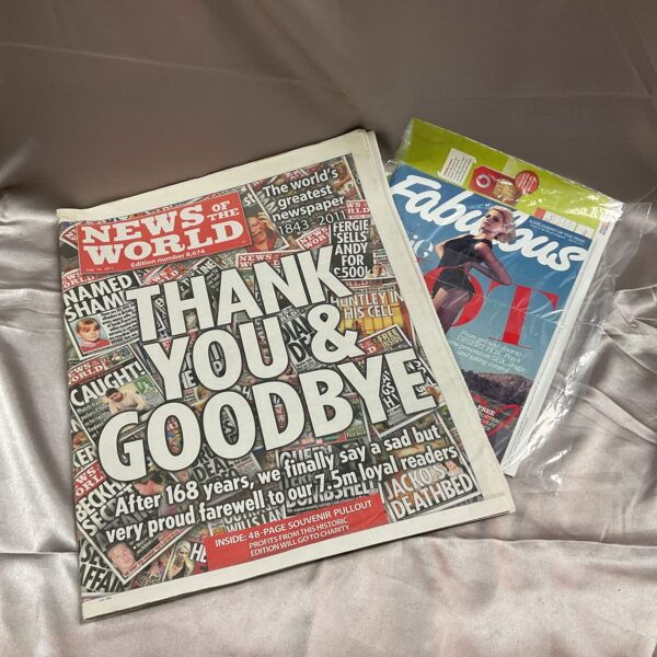 Last edition of the News of the World newspaper, July 10, 2011.