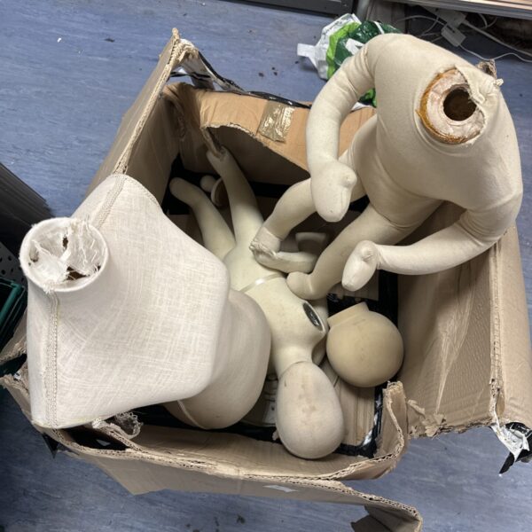 Vintage lot of three dismembered child mannequins.