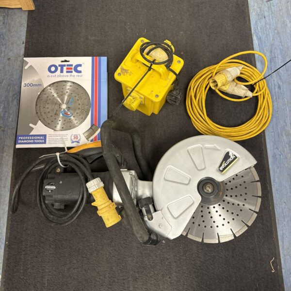 Evolution circular saw with 110v transformer and diamond blade.