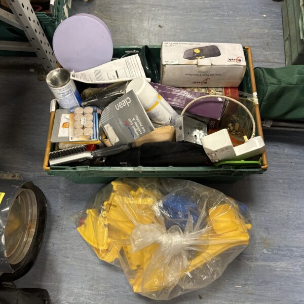 Assorted household items in a house clearance lot.